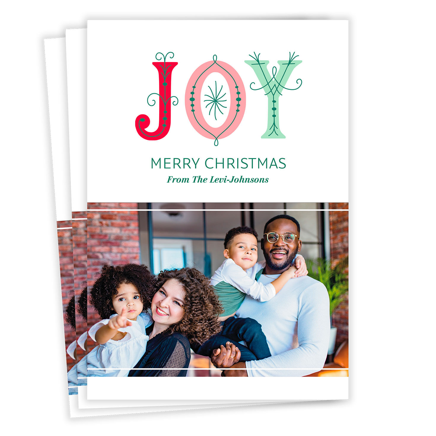 Retro Joy Flat Christmas Photo Card