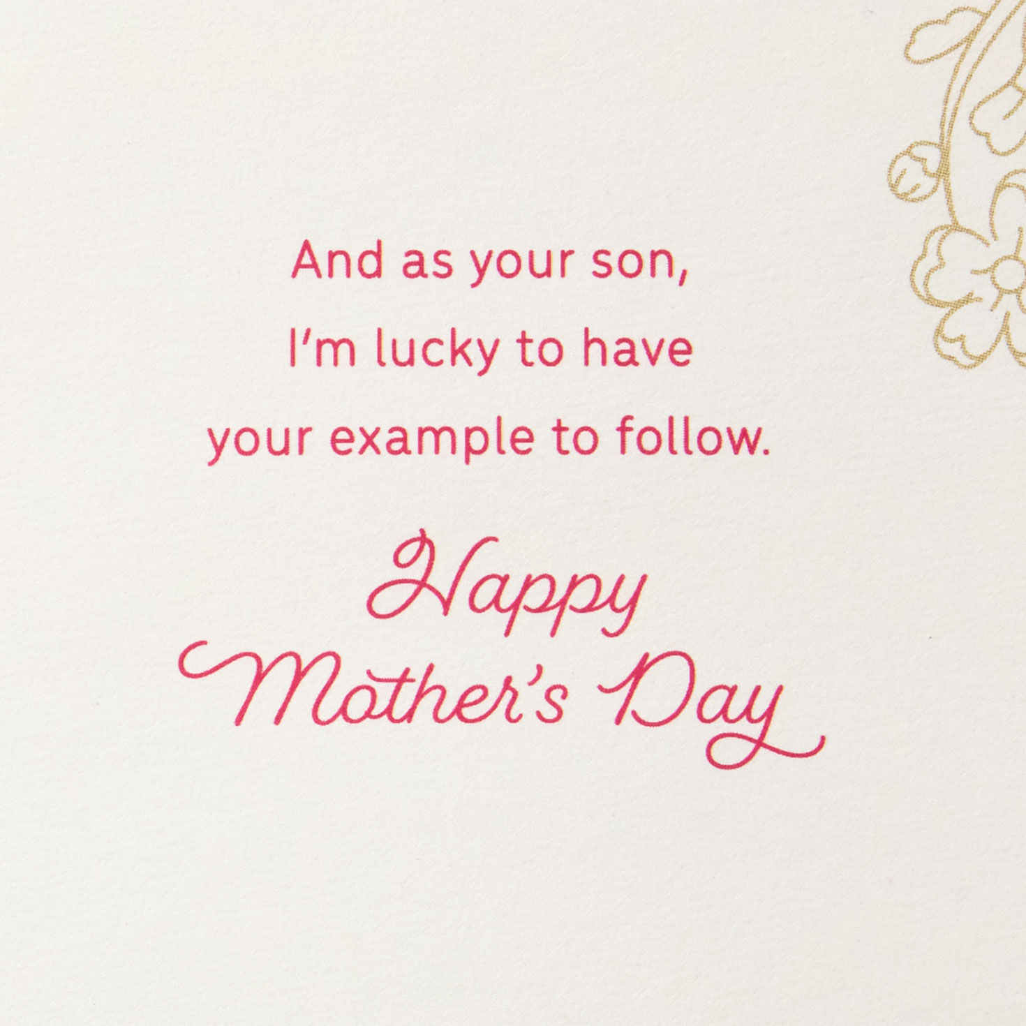 Bird and Flowers Mom Mother's Day Card From Son Sentiment image number 3