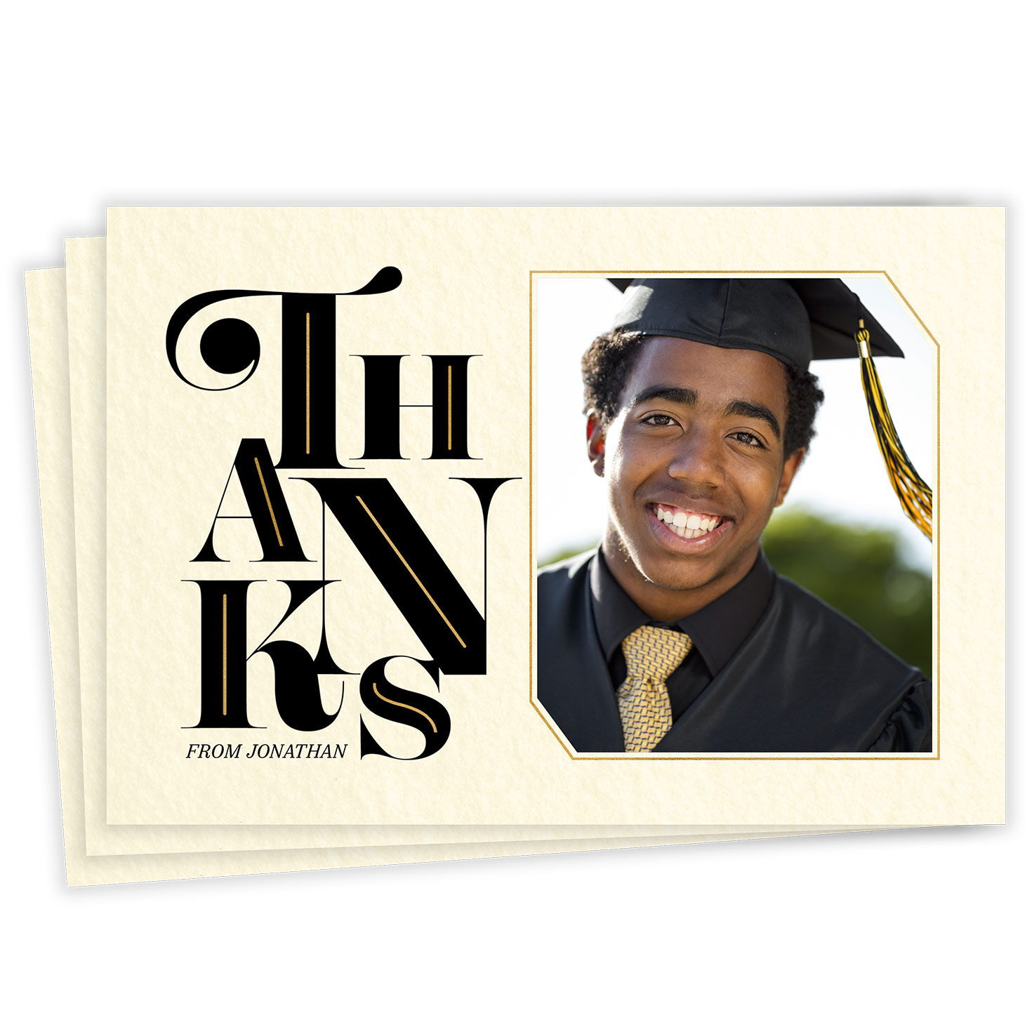 Elegant Vintage Thanks Flat Graduation Thank You Card