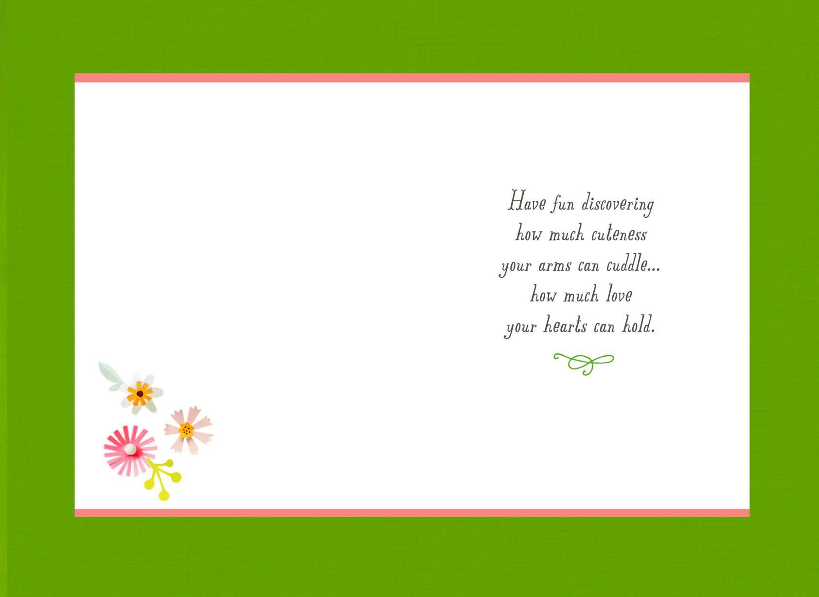 Flower Wreath New Baby Girl Card