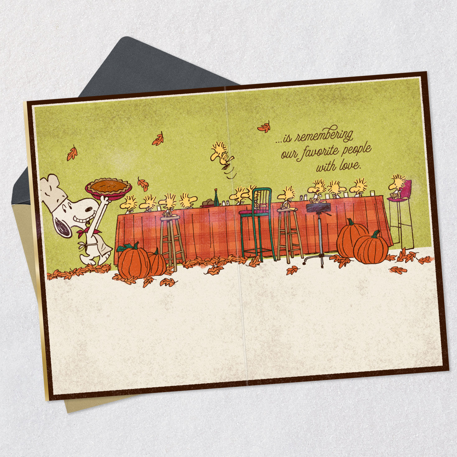 Peanuts® Snoopy and Woodstock Sharing the Love Thanksgiving Card for only USD 2.99 | Hallmark