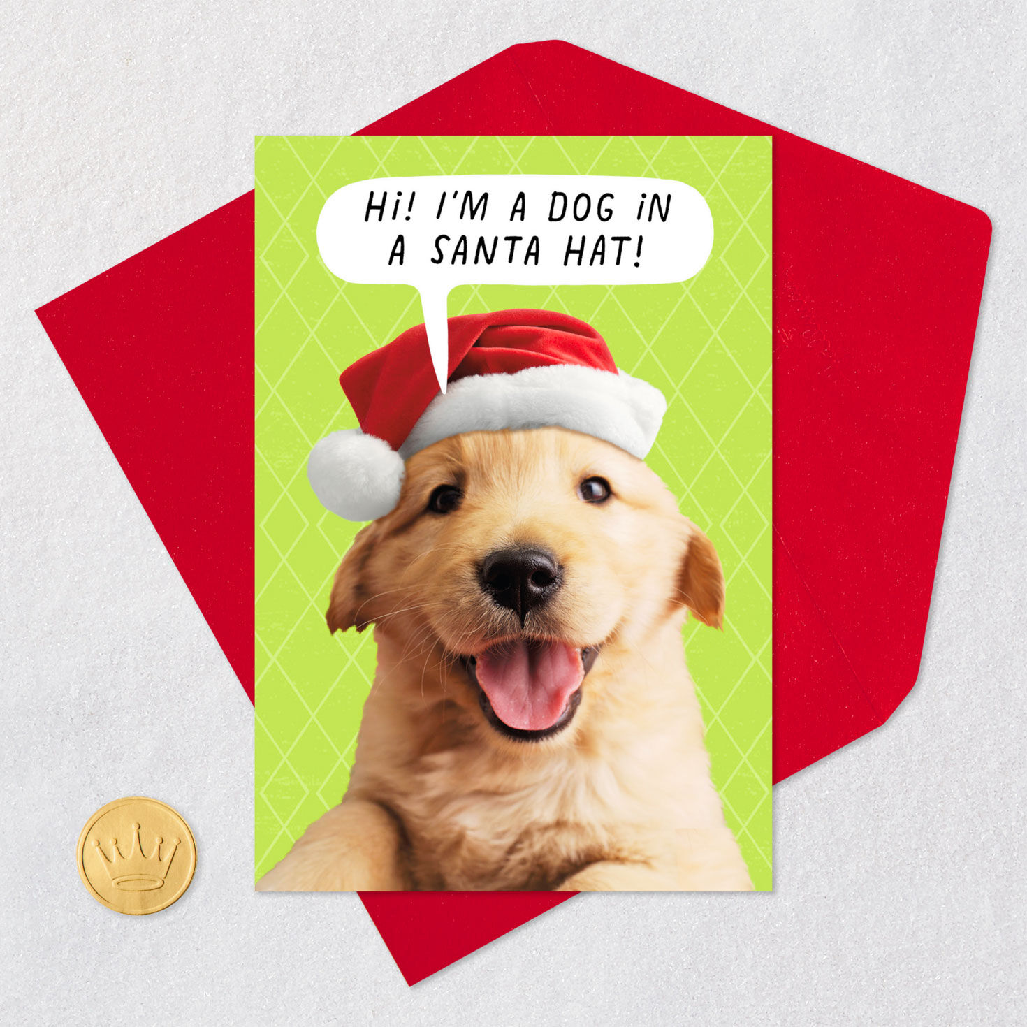 Puppy Dog in Santa Hat Funny Christmas Card for only USD 3.69 | Hallmark