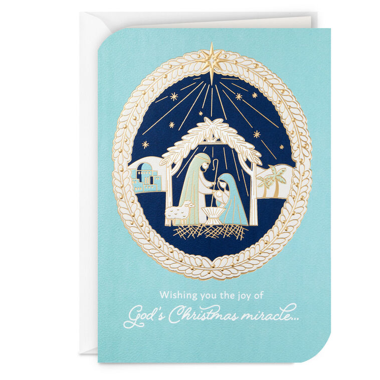 God's Miracle and Love Religious Christmas Card