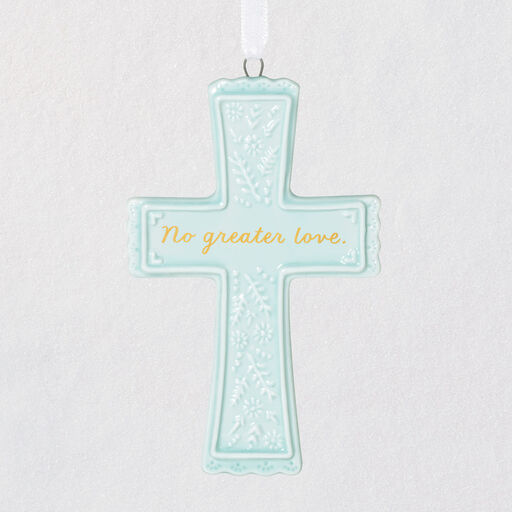 No Greater Love Cross Porcelain Ornament, 