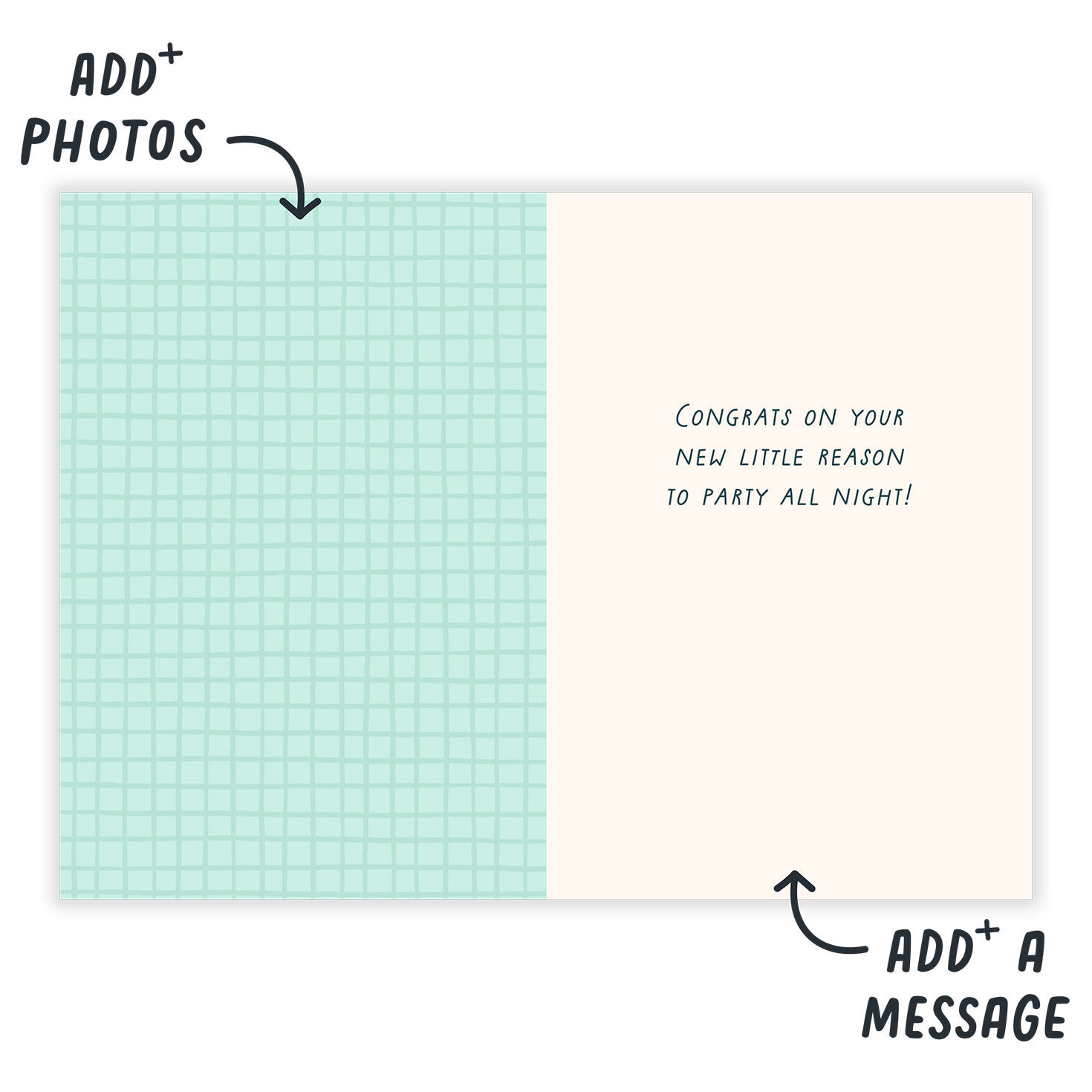 Baby Illustration Crib Party Personalized Baby Card  image number 3