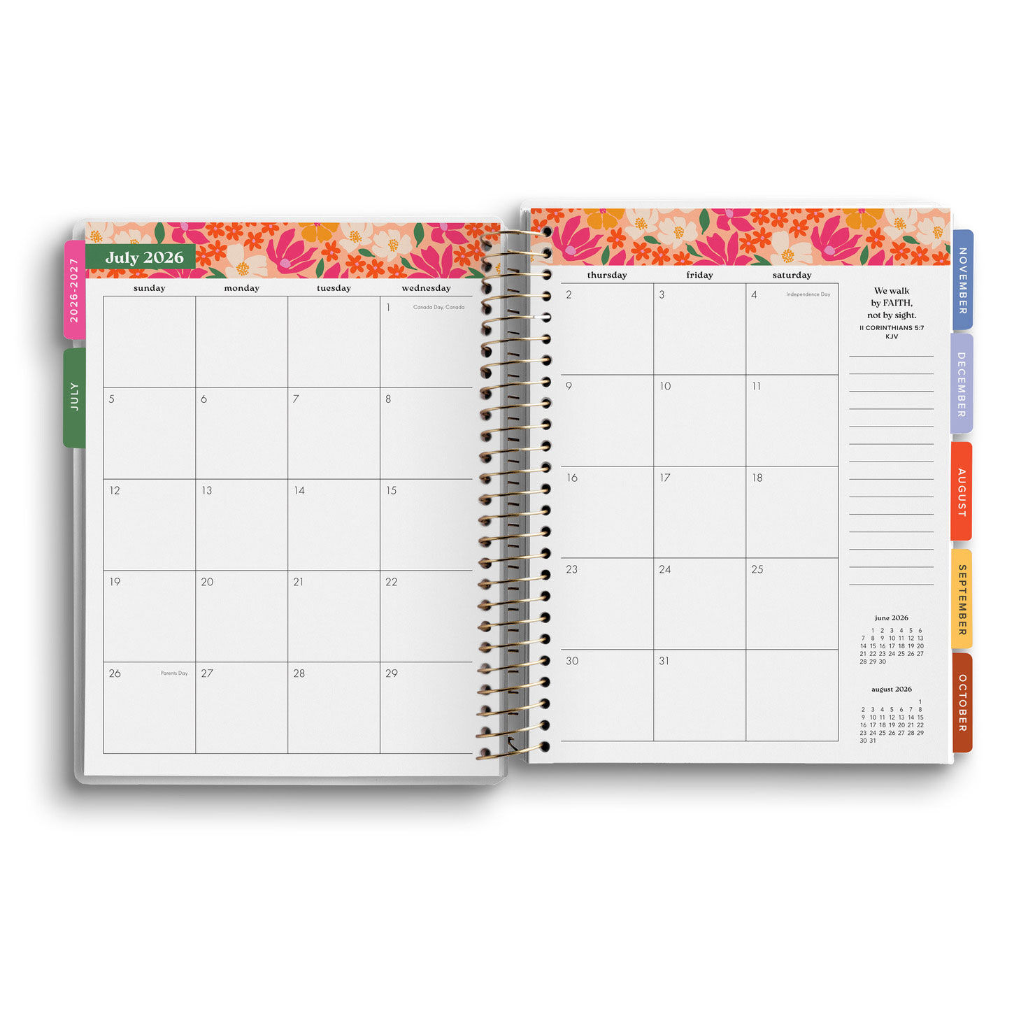 26-27 Floral Planner With Bible Verses inside spread image number 4