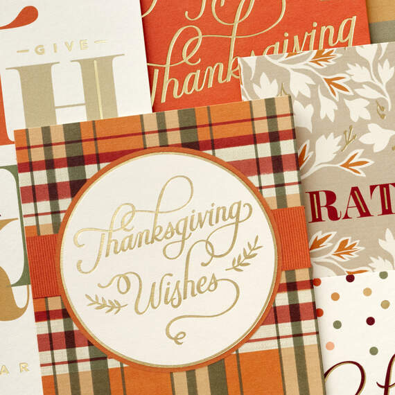 Stylish Lettering Assorted Boxed Thanksgiving Notes, Pack of 72, , large image number 6