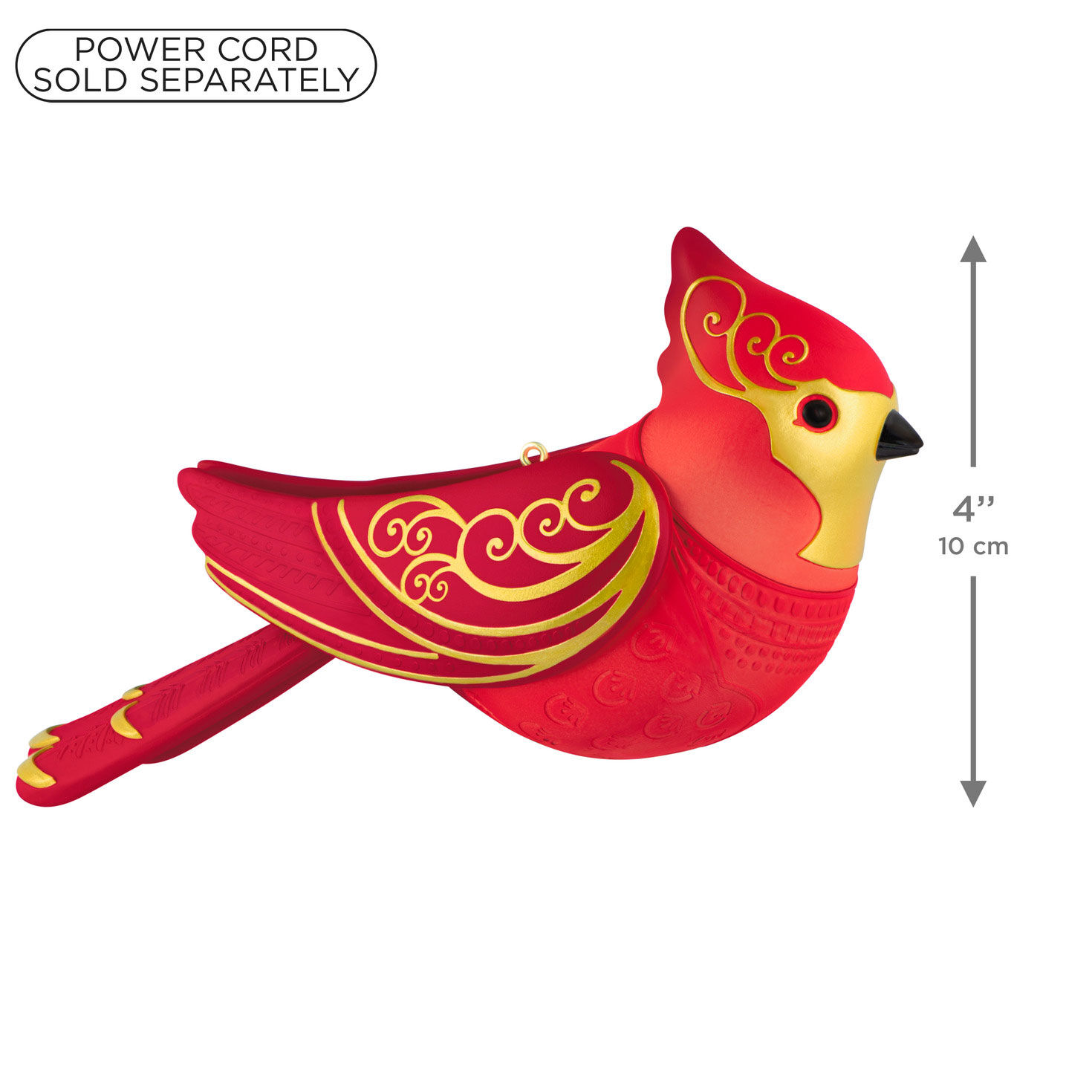 Red Gold Cardinal Keepsake Ornament measurement image number 4