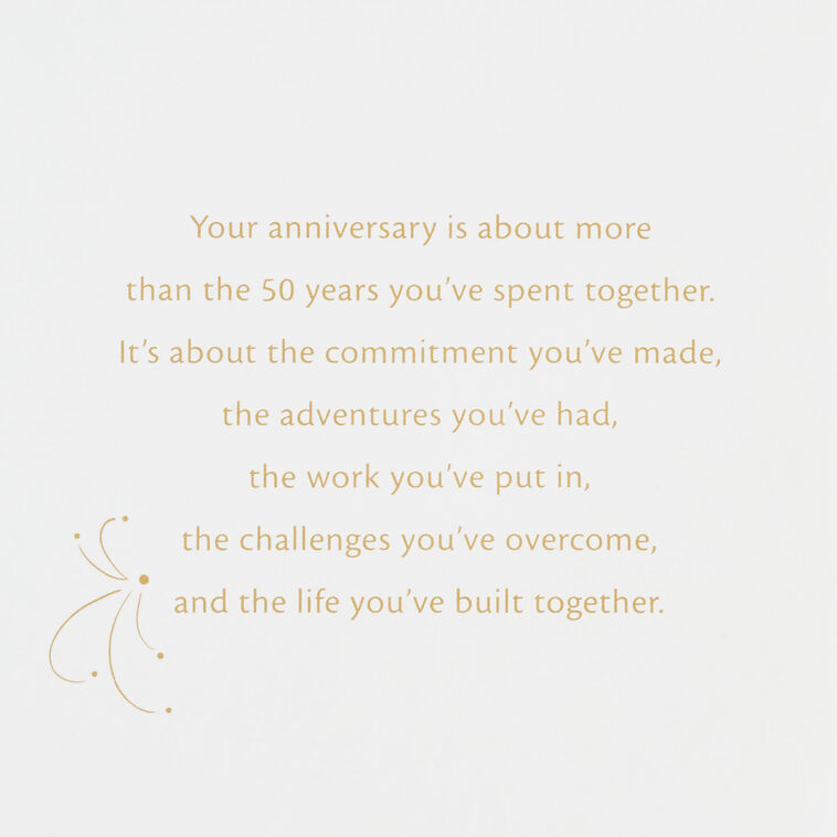 Ornate Gold Leaves 50th Anniversary Card for Couple  image number 2