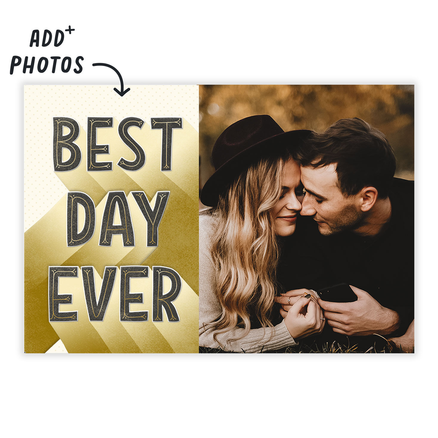 Personalized Gold Best Day Ever Photo Card  image number 2