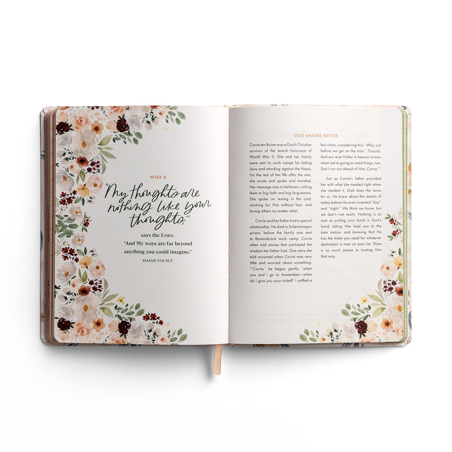 Peach Gray Flowers No Worries Journal inside spread image number 6