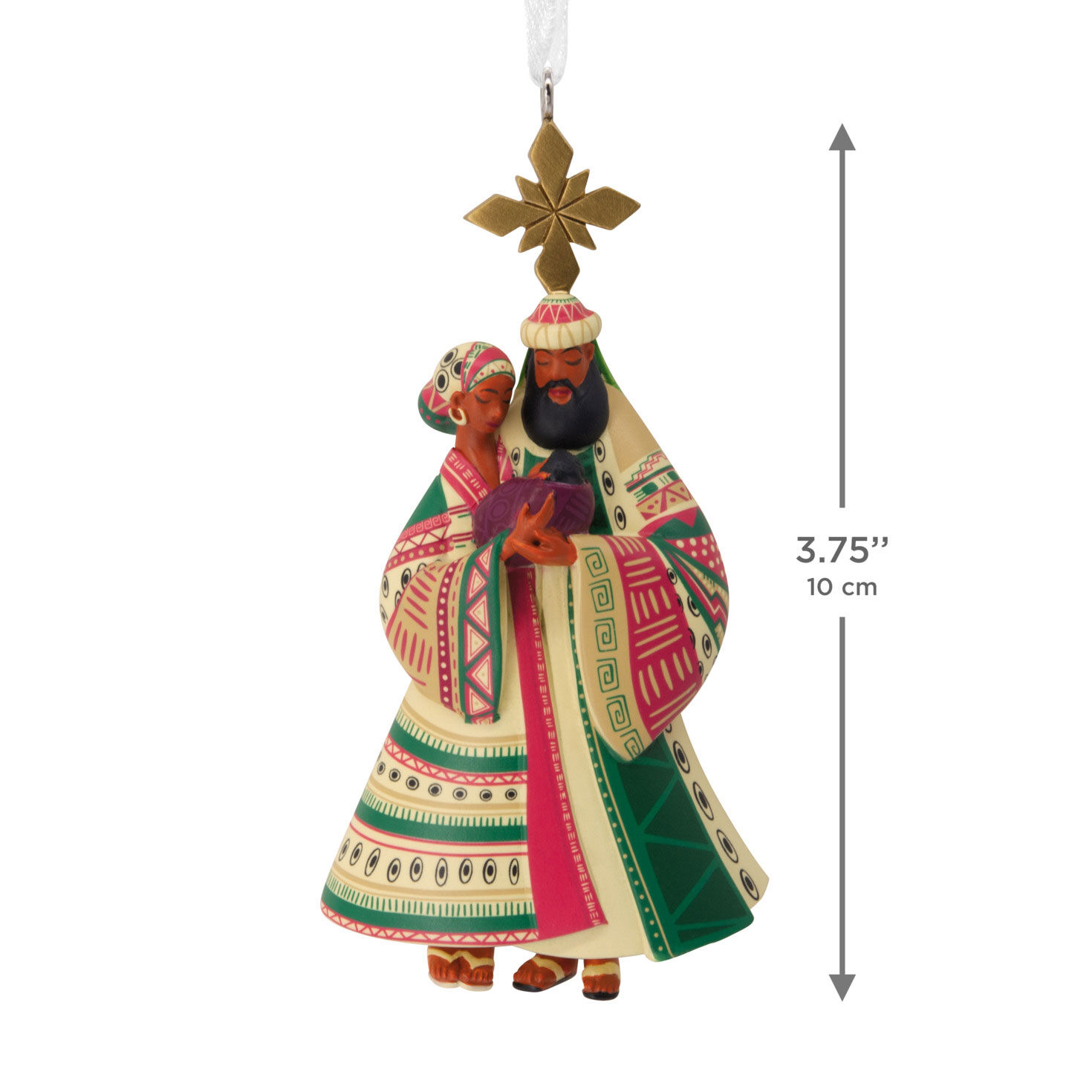 Mahogany Nativity Christmas Ornament measurement image number 3