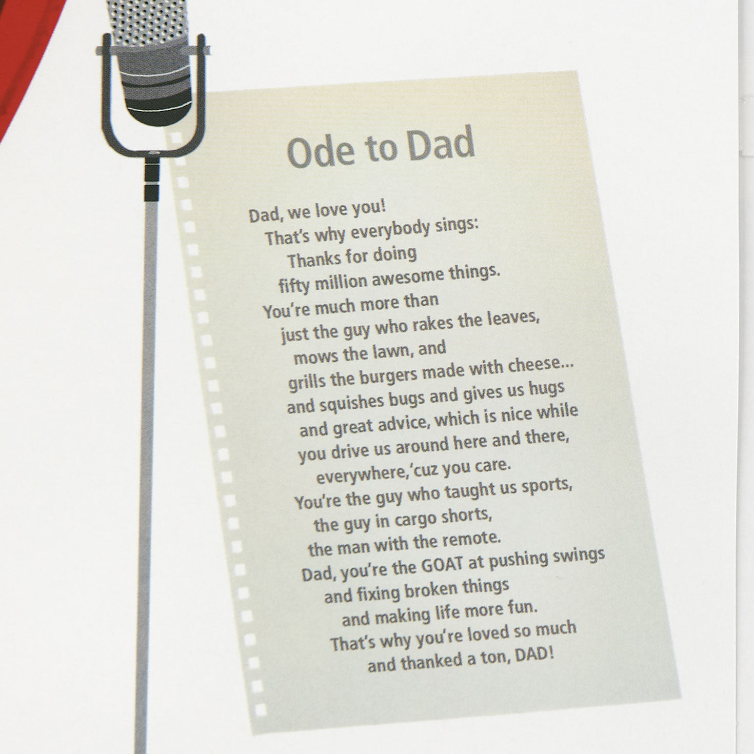 Stage Curtain Funny Musical Birthday Card for Dad Sentiment image number 3