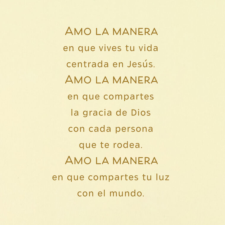 Stained Glass Window Dove Spanish Christmas Card for Mom Sentiment image number 2