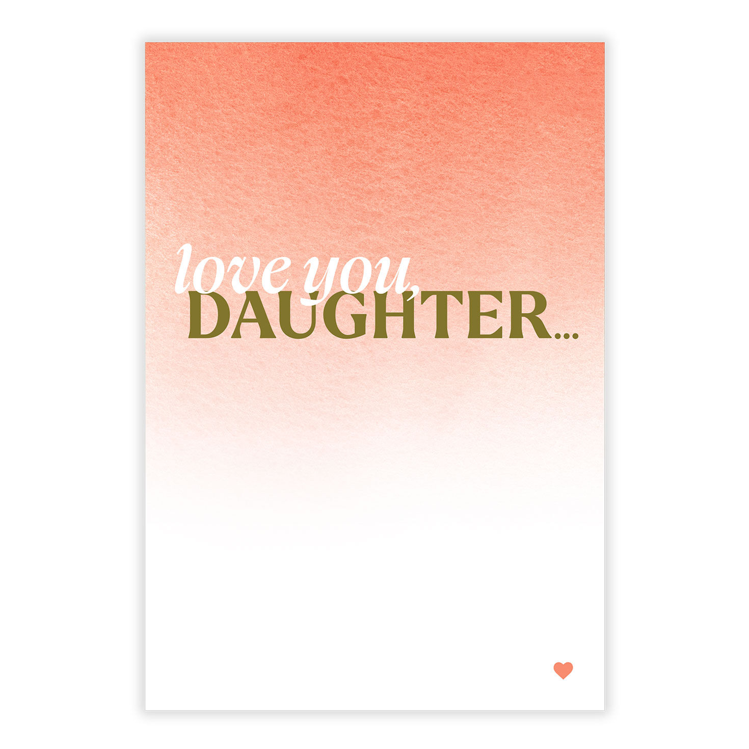 Peach Ombre Pattern Personalized Daughter Card front image number 2