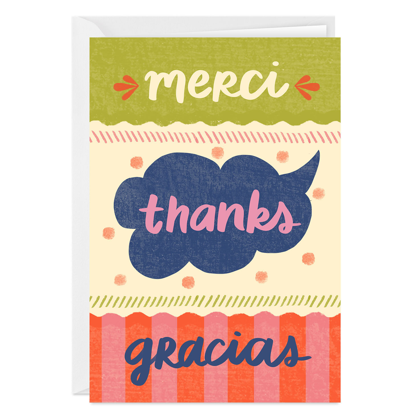 Merci Thanks Gracias Custom Thank You Card