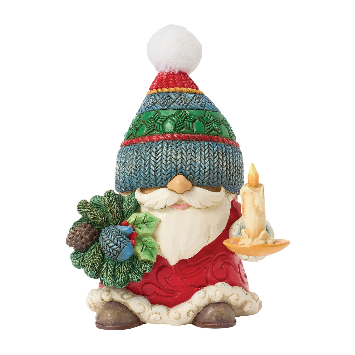 Jim Shore Heartwood Creek Holiday Gnome With Candle Figurine, 4.33"