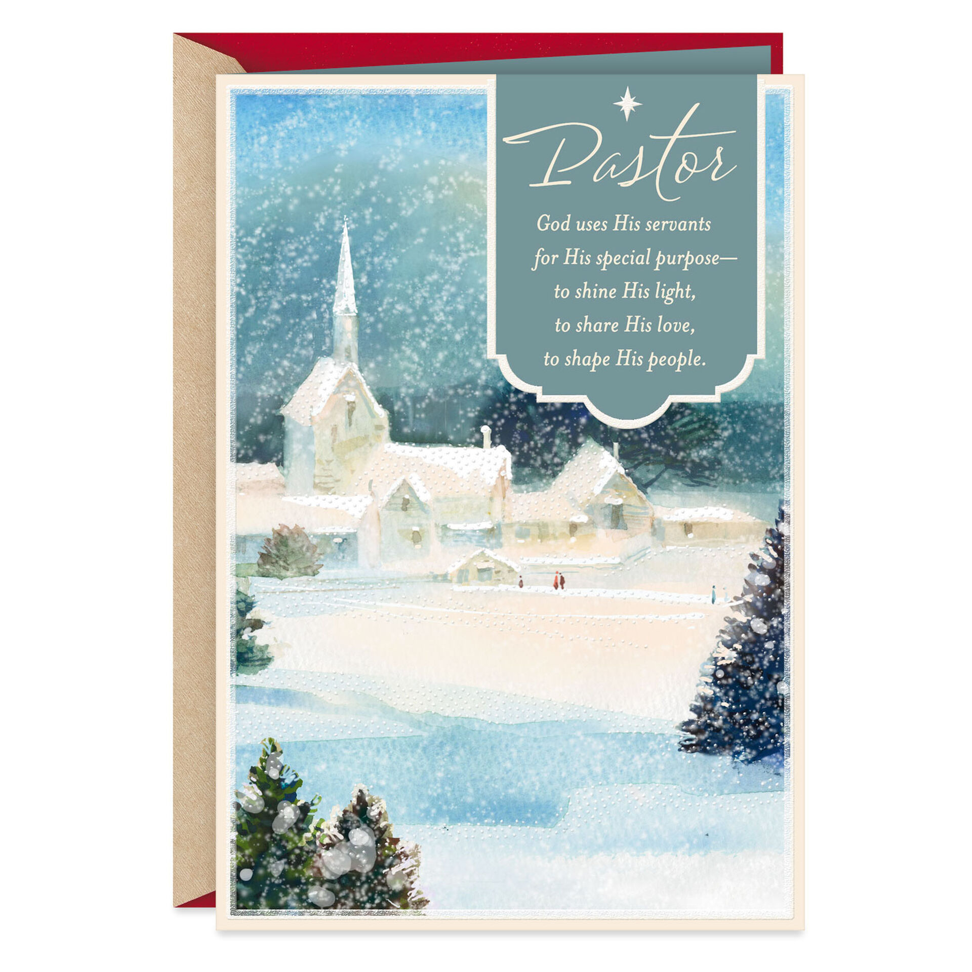 God Shines His Light Religious Christmas Card for Pastor Greeting