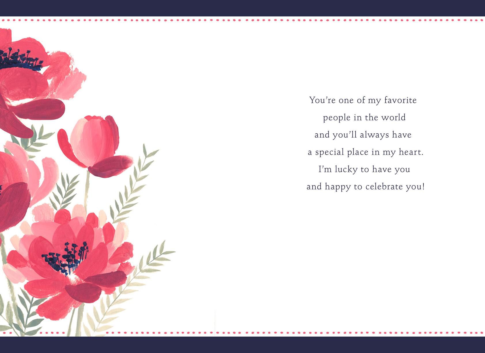 Vase of Pink Flowers Birthday Card for Godmother