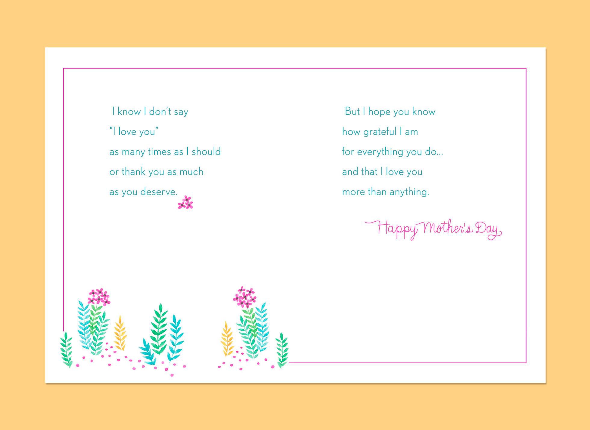 Heart to Heart Mother's Day Card From Husband