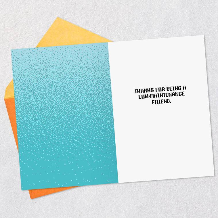 Low Maintenance Friend Funny Thank You Card Open card with envelope image number 3