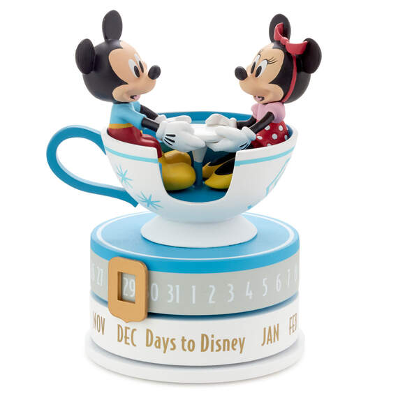 Walt Disney World 50th Anniversary Mickey and Minnie Teacup Perpetual Calendar With Motion