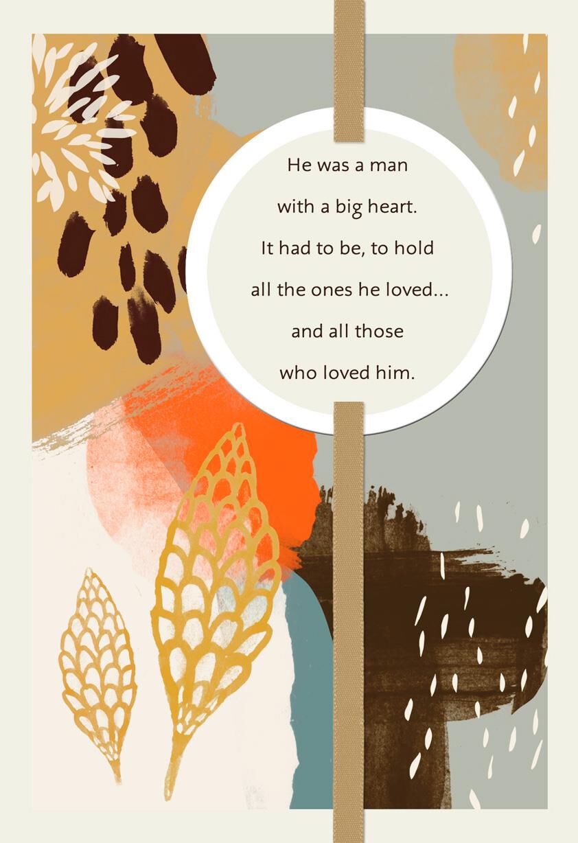 A Man With a Big Heart Sympathy Card