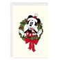 Mickey in Wreath Personalized Christmas Card Card Front with Envelope image number 1
