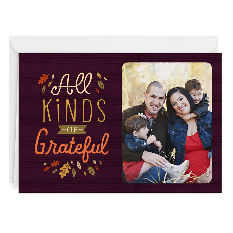 Personalized All Kinds of Grateful Photo Card