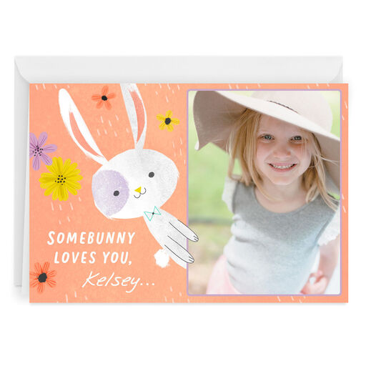 Personalized Somebunny Loves You Easter Photo Card, 