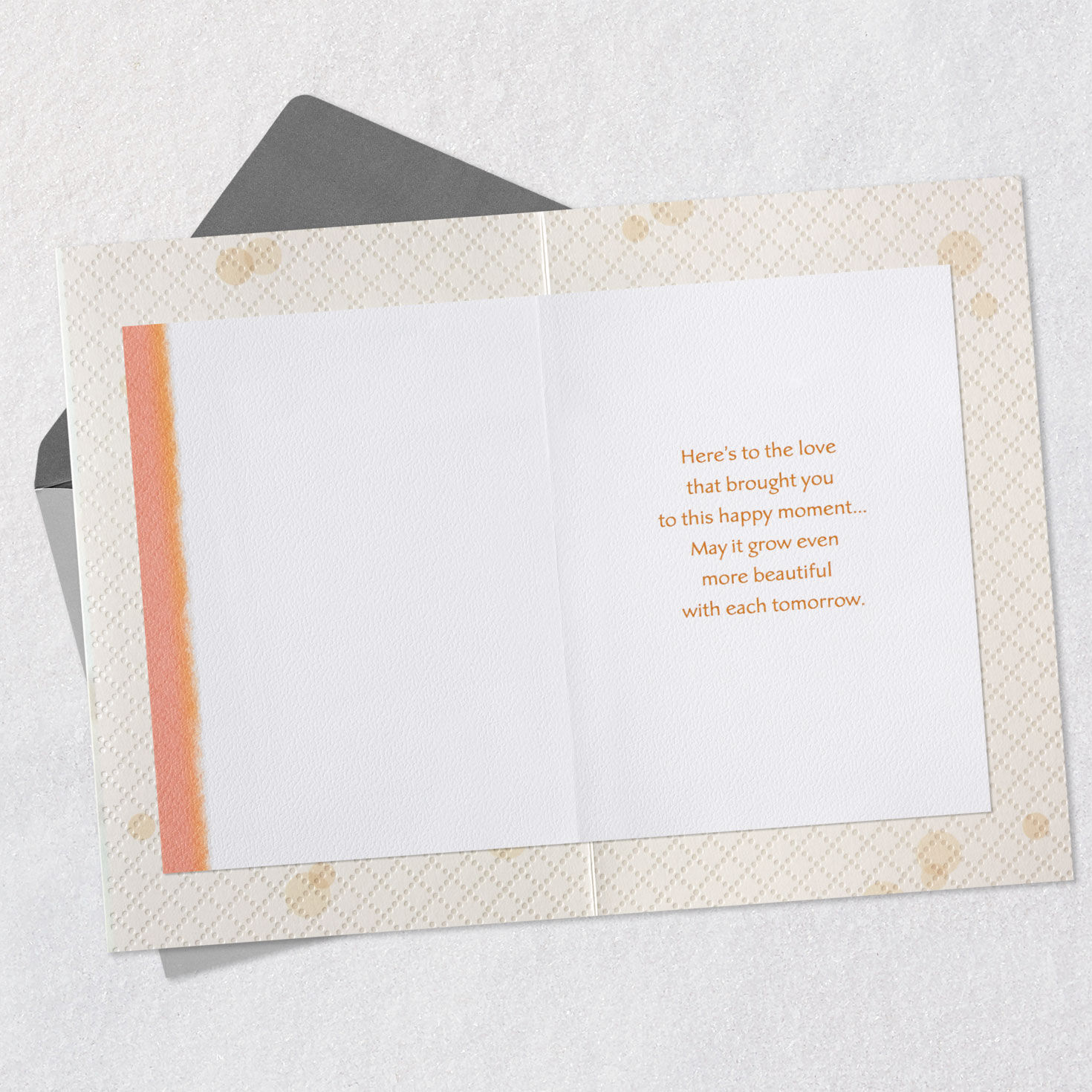 Sparking Rose Wine Wedding Card open card with envelope image number 3