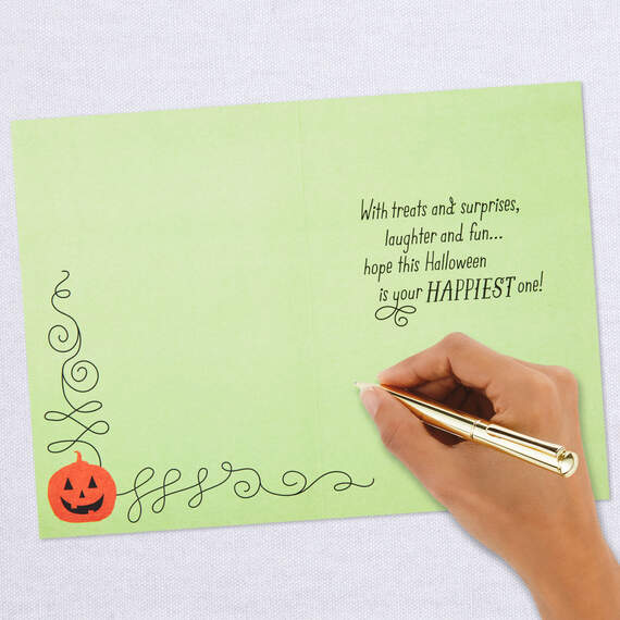 Treats and Fun Smiling Pumpkin Halloween Card, , large image number 6