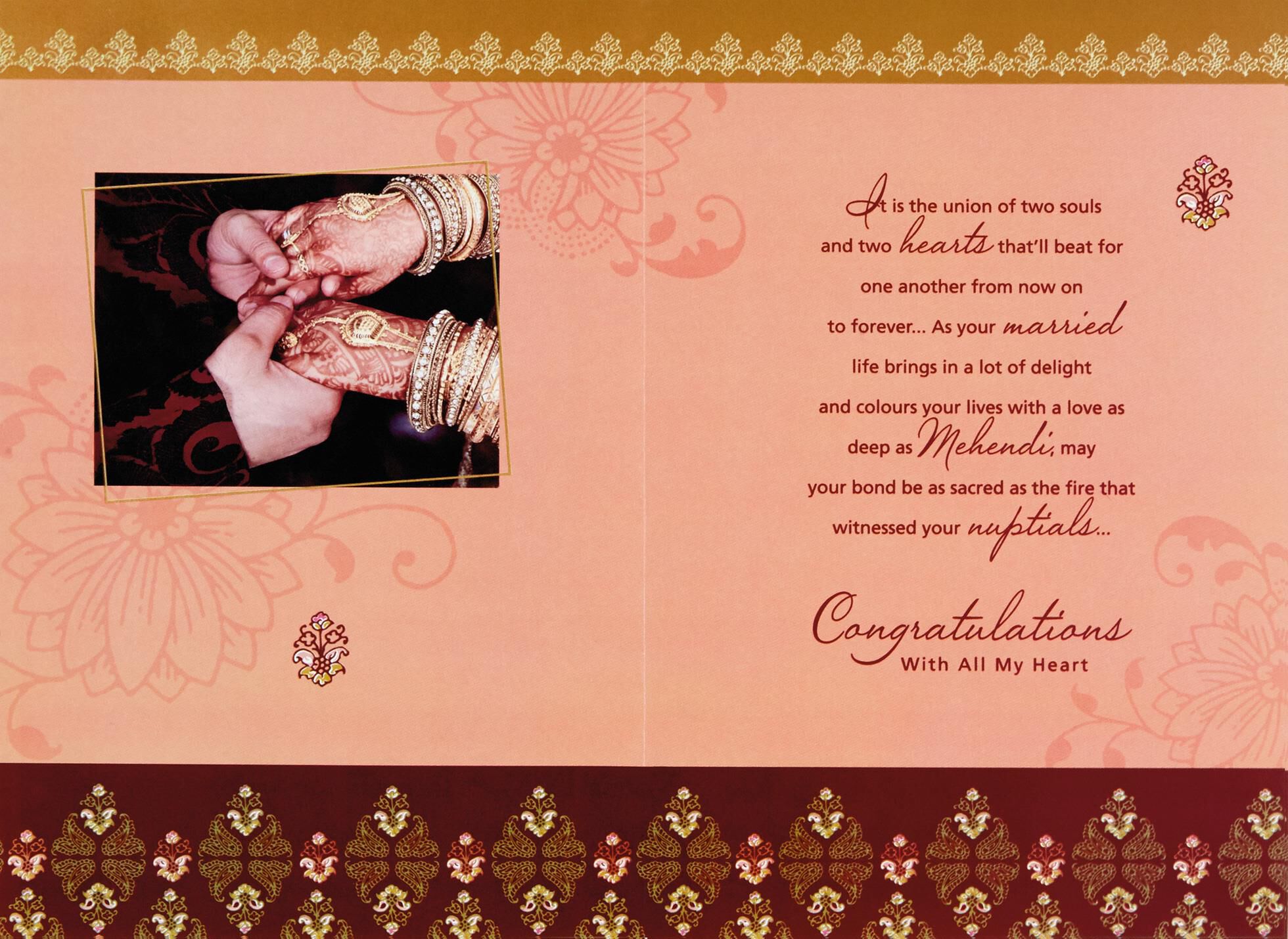 Two Souls Mehendi Wedding Card