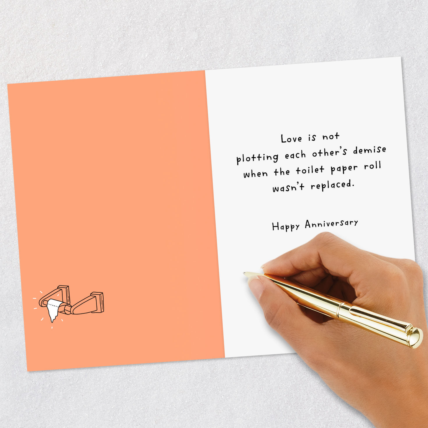 Toilet Paper Roll Funny Anniversary Card Signing card image number 6