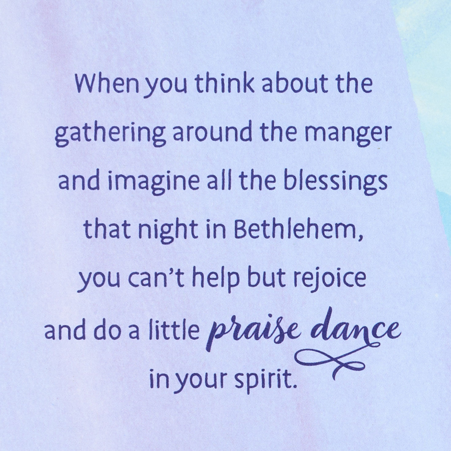 Blue and Gold Star Religious Christmas Card Sentiment image number 2