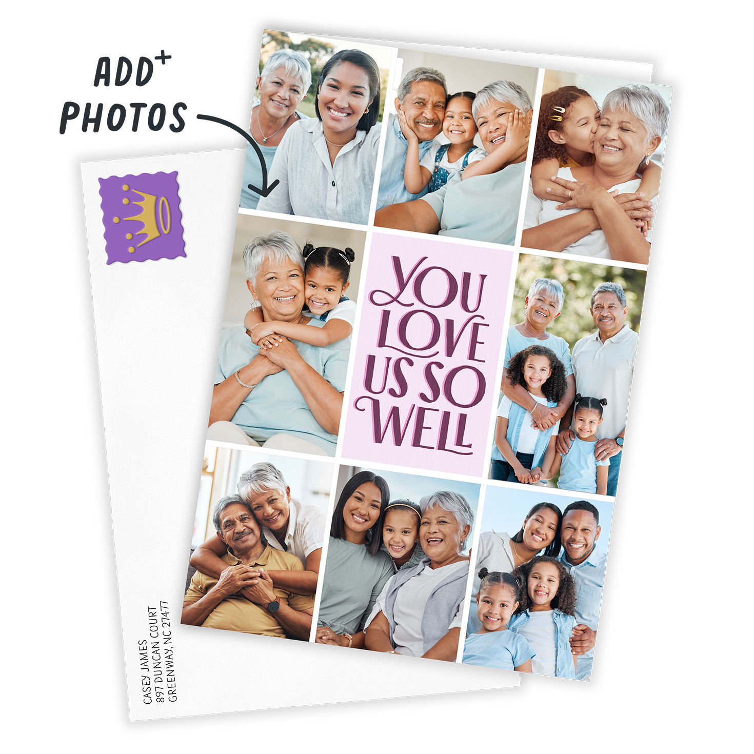 Photo Collage Personalized Mother's Day Card Card Front with Envelope image number 2