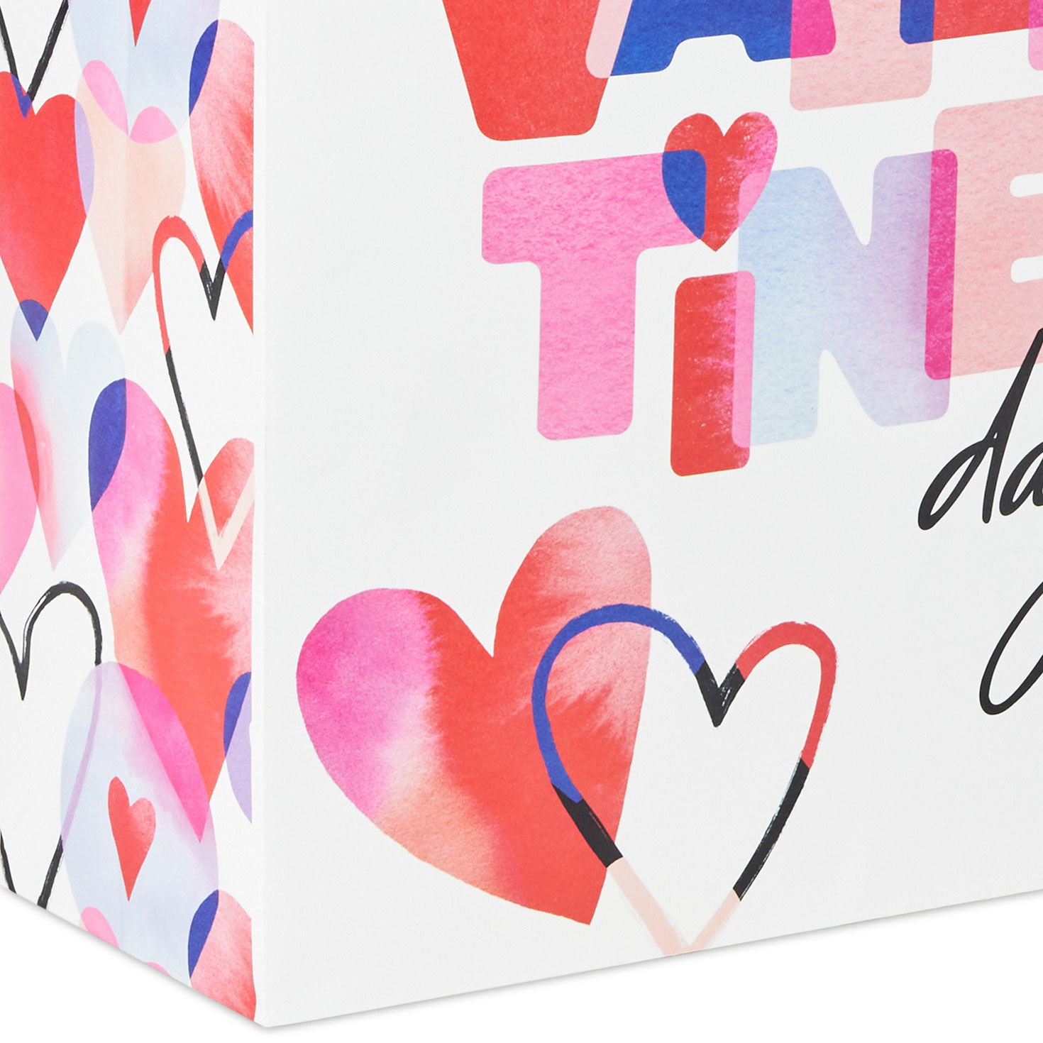 Happy Valentine's Day XL Gift Bag With Tissue closeup view image number 5