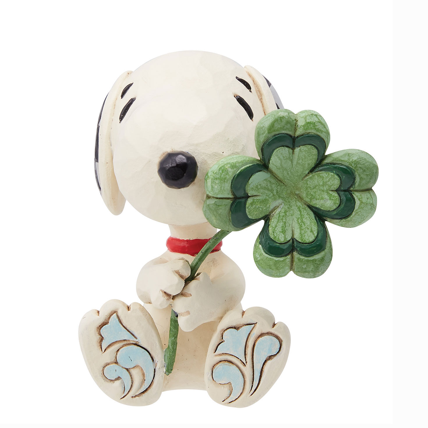 Jim Shore Peanuts Snoopy With Four-Leaf Clover Mini Figurine, 2.6"