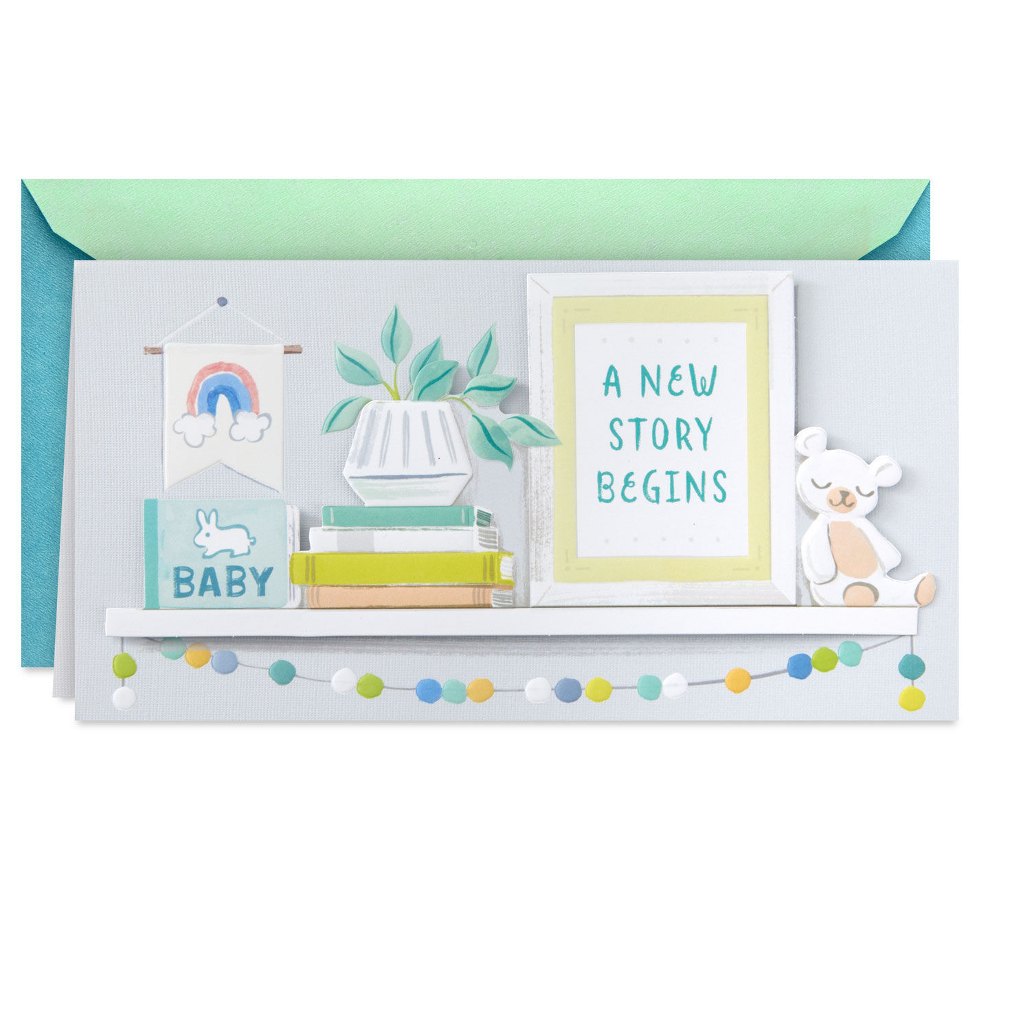 A New Story Begins New Baby Card