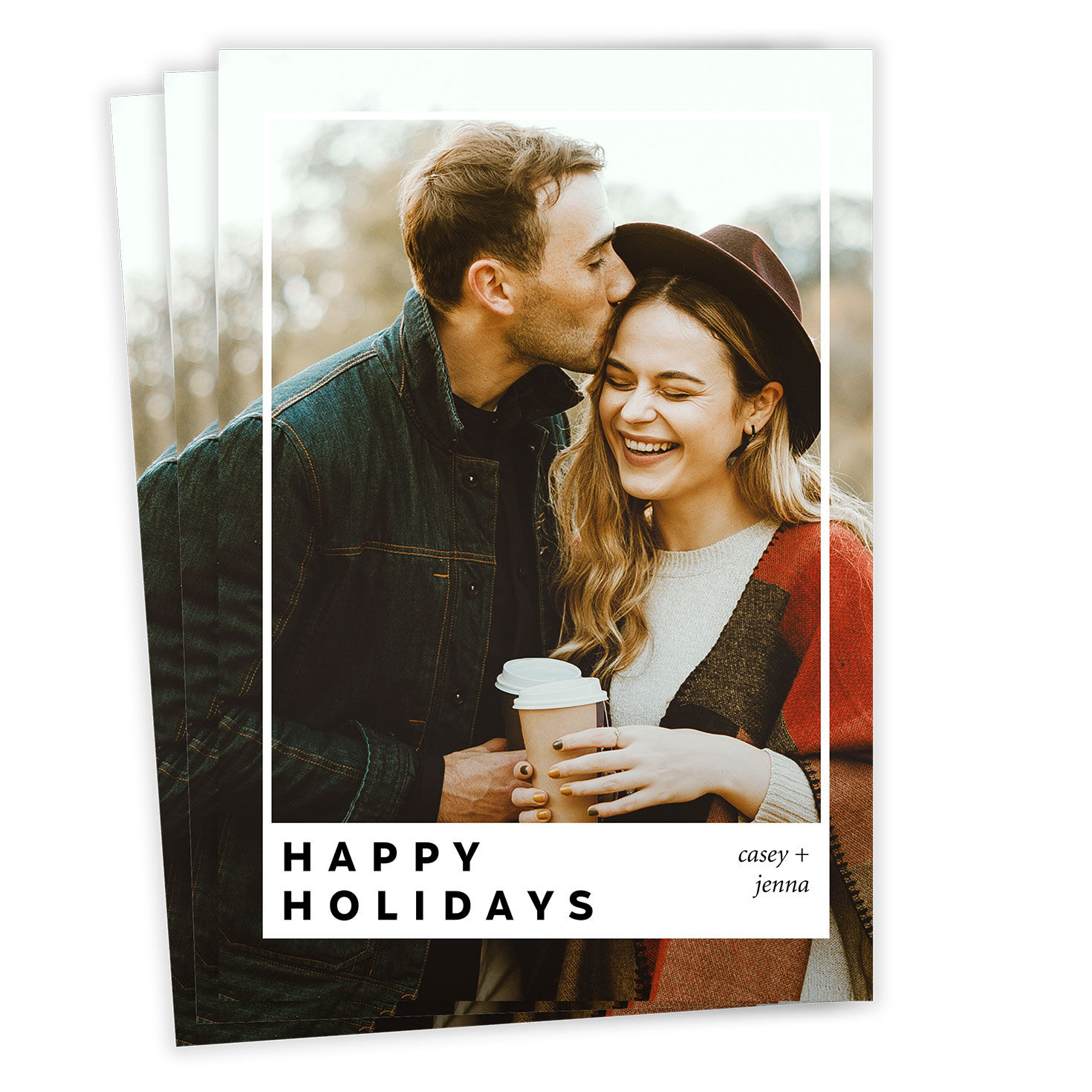 Instant Photo-Style Frame Flat Holiday Photo Card