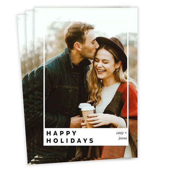 Instant Photo-Style Frame Flat Holiday Photo Card, , large image number 1