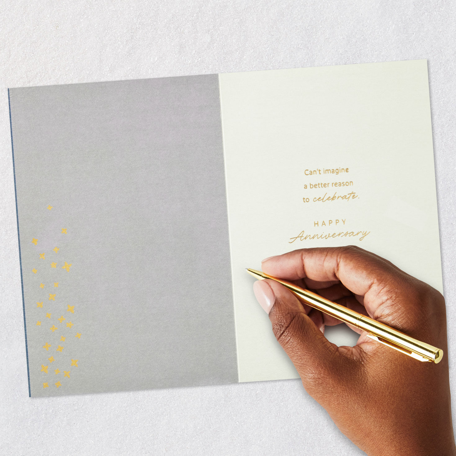 Cheers to Love Champagne Toast Anniversary Card Signing card image number 6