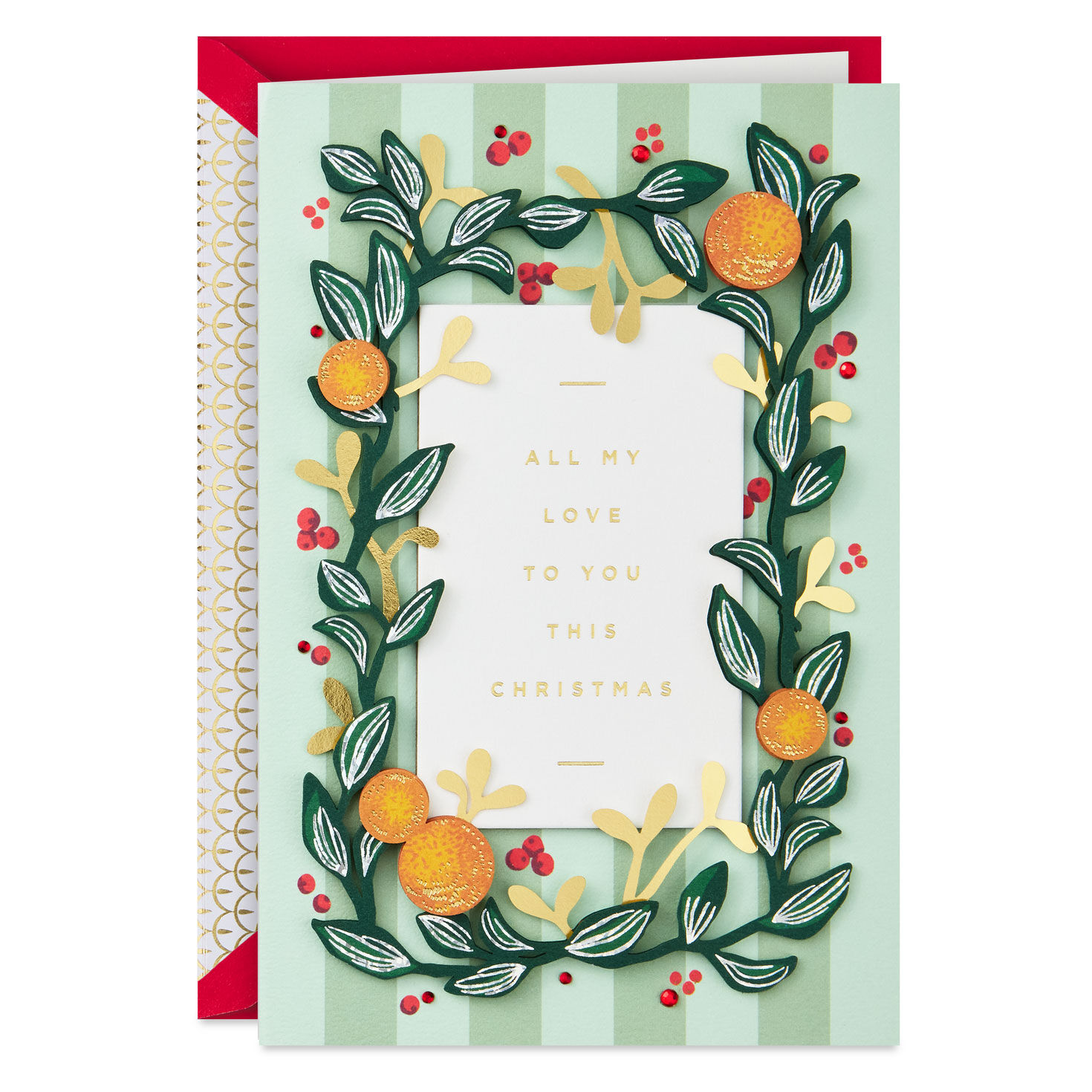 All My Love Botanical Romantic Christmas Card