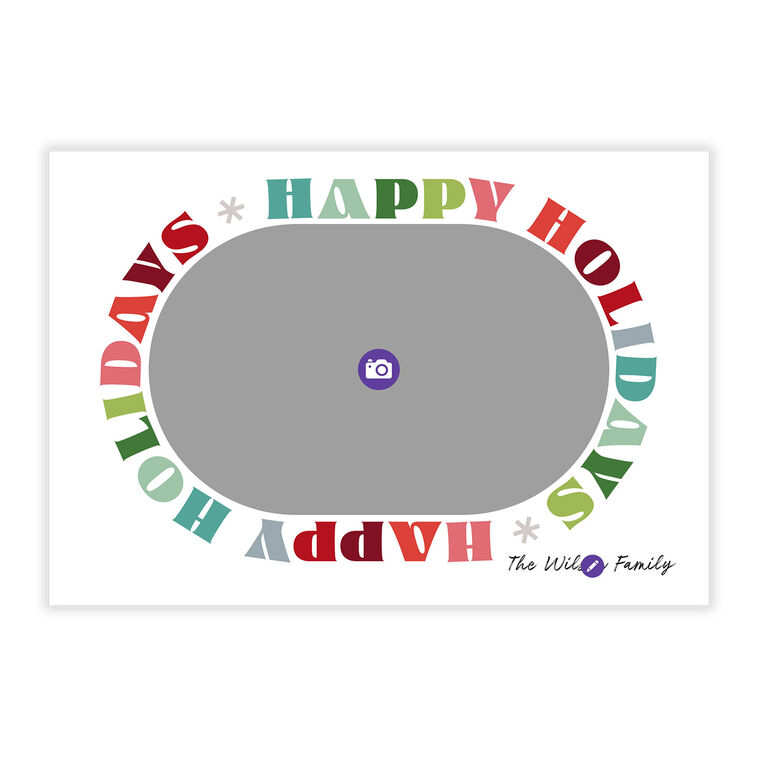 Hallmark Lettering Colorful Lettering Playful Flat Holiday Photo Card - Photo Cards | Hallmark