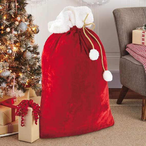 36" Velvet Flannel Santa Sack Christmas Gift Bag, , large image number 4