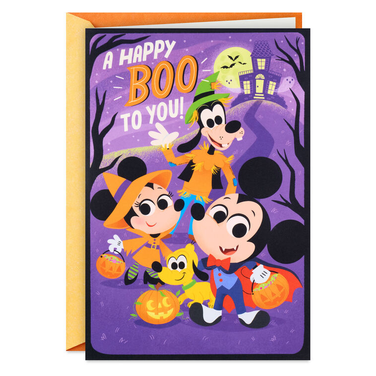 Disney Mickey Mouse and Friends A Happy Boo to You Musical Halloween Card for Kids