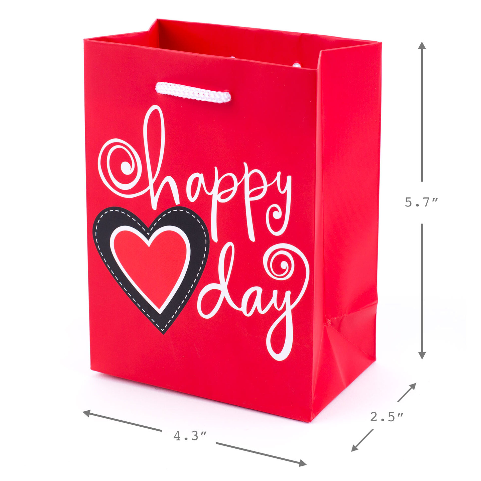 5.7" Assorted 5Pack Bold Valentine's Day Gift Bags Gift Bag Sets