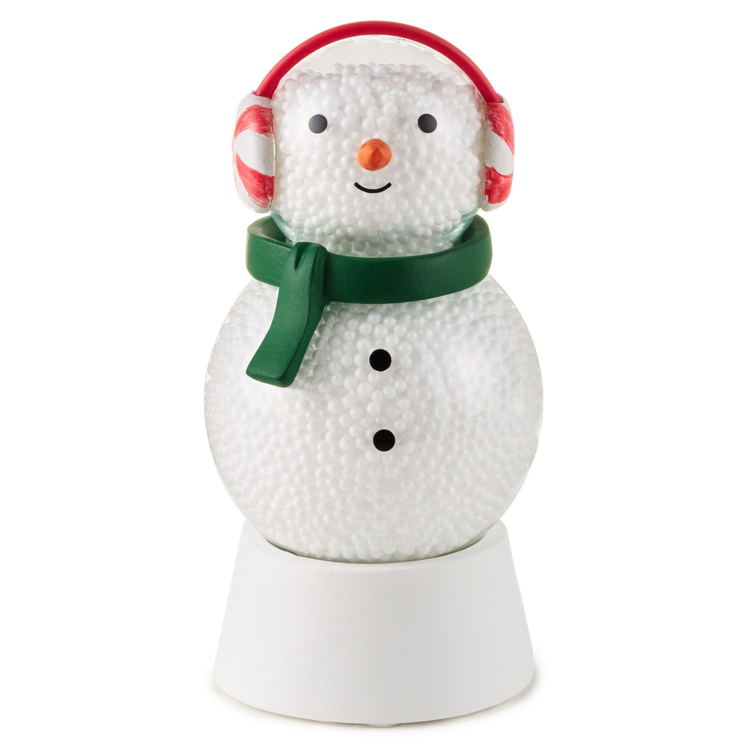 Snowman With Green Scarf Red Earmuffs Figurine front image number 1