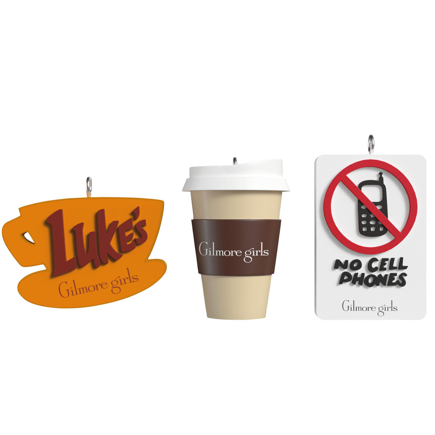 Mini Gilmore Girls Ornaments, Set of 3
