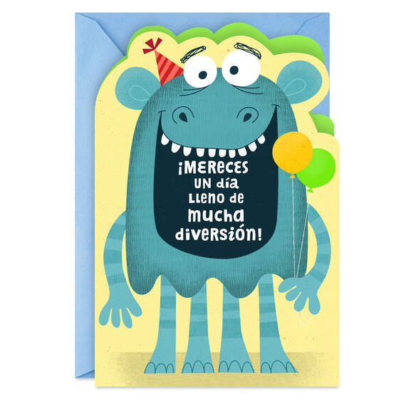 Cute Party Monster Spanish-Language Birthday Card